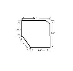 a drawing of a square with measurements