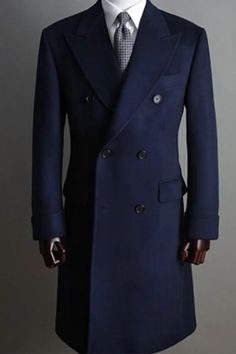 Blue Double-breasted Wool Coat For Winter, Wool Sport Coat With Double-breasted Button And Long Sleeves, Blue Long Sleeve Double-breasted Peacoat, Luxury Double-breasted Wool Coat For Men, Blue Wool Single-breasted Outerwear, Mens Fashion Classy, Long Coat, Cotton Material, Mens Suits