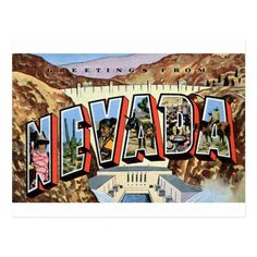 an old postcard with the word nevada in it