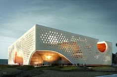 an architectural rendering of a building that looks like it is made out of white paper