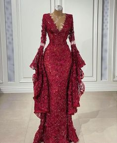 Red Lace Dresses, Nigerian Lace Styles Dress, Nigerian Lace Styles, Red Wedding Dress, Lace Gown Styles, Fancy Gowns, Lace Dress Styles, Gown Inspiration, Lace Styles