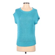 Ralph Lauren Collection Purple Label Open Knit Sleeveless Sweater Size: Small Style: All Season Sweater Colors: Bright Aqua Blue Features: Open Knit. Silky & Soft. Slight Sheen. No Fabric Tags, But Feels Like Silk. Perfect For Spring & Summer. Drop Shoulder. Cap Sleeve. Casual Or Career Wear. Designer Runway Label. Originally $1200 Length- 25" Bust- Up To 48" Waist- Up To 40" Sleeve- 4" Excellent Condition. No Flaws. Smoke Free. Fast Shipping! 10713r(12oz) Ralph Lauren Collection Purple Label Op Blue Knit Vest For Spring, Blue Knit Sweater Vest For Layering, Blue Knit Sleeveless Vest, Casual Blue Knit Vest, Blue Knit Sweater Vest For Spring, Blue Sleeveless Knit Top, Blue Knit Casual Tank Top, Blue Knit Tank Top For Spring, Casual Blue Knit Tank Top