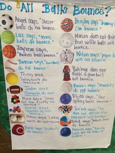 a bulletin board with sports balls on it