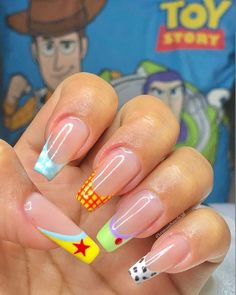 Jordan Nails, Disney Gel Nails, Toy Story Nails, Sassy Nails, Simple Gel Nails, Girly Acrylic Nails