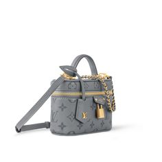 LOUIS VUITTON® - Vanity Chain Pouch - Grey Luxury Miu Miu Shoulder Bag For Travel, Luxury Miu Miu Shoulder Bag For Daily Use, Luxury Coach Satchel Shoulder Bag, Luxury Coach Handheld Satchel, Elegant Luxury Coach Saddle Bag, Luxury Coach Bag With Chain Detail, Elegant Luxury Bag With Interior Key Chain Holder, Luxury Coach Elegant Flap Bag, Luxury White Flap Bag With Multiple Compartments