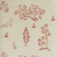 Wychwood Huntsman Red Wallpaper Cool Wallpapers For Walls, Countryside Wallpaper, Mohawk Carpet, Kit Kemp, Statement Wallpaper, Fox And Rabbit, Andrew Martin, Blooming Trees, Luxury Wallpaper