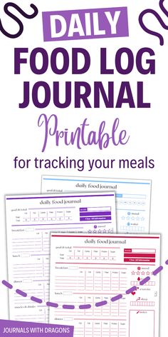 the daily food log journal printable for tracking your meals with dragon's nest