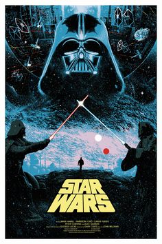 star wars movie poster with darth vader and luke sky walker in the background