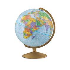 an image of a world globe on a stand with the map in it's center