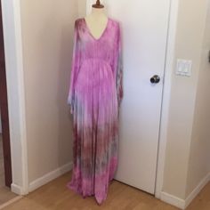 This Is A Brand New Love Tanjane Caftan Dress. Loose Fitting. Soft And Stretchy Material Made Of 92% Rayon And 8% Lycra Blend. Intentionally Raw Edges. One Size, But Realistically Would Work Well For A Size M Or L. About 64.5 Inches In Length. Made In Southern California And Hand Dyed. Price Is Firm. Thanks For Looking. Pink Flowy V-neck Maxi Dress, Pink V-neck Boho Dress For The Beach, Pink Bohemian V-neck Maxi Dress, Pink V-neck Bohemian Dress, Pink V-neck Boho Dress For Beach Cover-up, Flowy Long Sleeve Dresses For Beach Cover-up, Pink V-neck Boho Dress For Beach, Fitted V-neck Bohemian Kaftan, Fitted Long Pink Kaftan