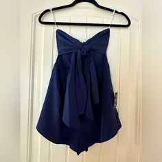 Brand New With Tags. Perfect For Game Day! Navy Blue Strapless Romper. Tie Front, Zip Back. Lulu Shorts, Strapless Romper, Game Day, Color Blue, Navy Blue, Rompers, Womens Shorts, Brand New, Navy