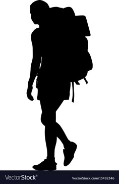 the silhouette of a man with a backpack