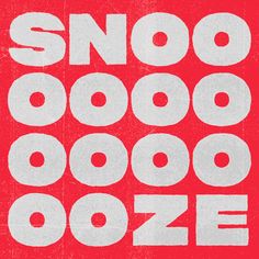 a red and white poster with the words snooze on it