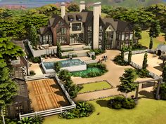 this is an artist's rendering of a large mansion