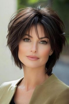 31 Sassy Hairstyles for Older Women with Attitude Shoulder Length Choppy Haircuts, Sassy Haircuts For Women Over 50, Cute Short Haircuts For Round Faces, Short Sassy Hair Over 50, Bobs With Bangs For Older Women, Gentle Hairstyles, Layered Hair Bob, Short Hair With Wispy Bangs, Light Wispy Bangs