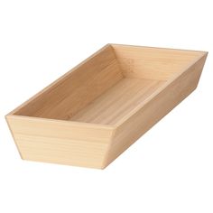 an empty wooden box on a white background