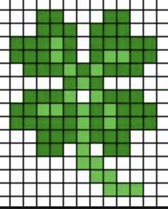 a cross is shown in the middle of a green square pixellated pattern with white squares