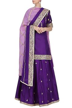 Purple Kurti, Kurti Skirt, 3 Piece Dress, Dupatta Dress, Purple Lehenga, Outfit 2020, Hippy Chic, Purple Skirt, Party Wear Indian Dresses