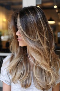 36 Balayage Hair Inspiration Ideas That Will Make You Obsessed with Your Hair 27 Long Layered Balayage Hair Blonde, Full Balayage Highlights, Long Layer Balayage, Teddy Blonde Balayage, Teddy Bear Blonde Balayage, Sombre Blonde Balayage, Bayalage Blonde 2024, Teddy Hair Color, Warm Blonde Balayage Honey