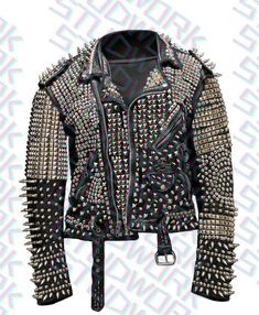 Steampunk Heavy Metal Spiked Men's Handmade Biker's Genuine Leather Studded Punk Fashion Gothic Jacket Studded Jacket made with 100 % Genuine Top Quality Cowhide Leather Studded Jacket High-Quality Studs. Each securely added by hand Cropped, Vintage - Inspired / Moto / Fit 0.9 to 1.0 MM Cowhide Leather used Soft Real Leather All sizes Available Make sure to Look at the size chart below before selecting your size. We can offer you customized size/ customized design and Color Changes If you want we can write your name or logo on the Jacket Winter Biker Jacket With Spikes And Long Sleeves, Spiked Winter Streetwear Outerwear, Spiked Winter Outerwear For Streetwear, Spiked Leather Jacket For Biker Events, Spiked Long Sleeve Leather Jacket For Biker Events, Punk Winter Outerwear With Studs, Winter Punk Studded Outerwear, Spiked Long Sleeve Biker Jacket For Streetwear, Biker Jacket With Spikes And Long Sleeves