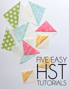 five different colored paper pieces with text overlay that says five easy hst tutors