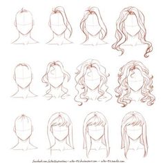 a bunch of different types of hair and how to draw them with pencils on paper