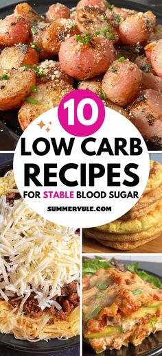 *Always consult with a physician or dietitian familiar with your personal medical history if you have questions about your diet.* Carbohydrate exchanges and low carb diets are two popular methods to help patients with diabetes maintain healthier blood sugar levels. These nourishing recipes are low in carbs and may help with your goals. Bread, noodles, or rice can easily be added to meals for kids and other carb lovers in the family. - Summer Yule, MS, RDN Low Carb Foods For Diabetics, Very Low Carb Meals, Hypoglycemic Diet Plan, Prediabetes Recipes, Low Carb Low Sugar Recipes, Low Carb Meals For Diabetics, Low Card Diet, Cheap Casserole Recipes, High Cholesterol Diet