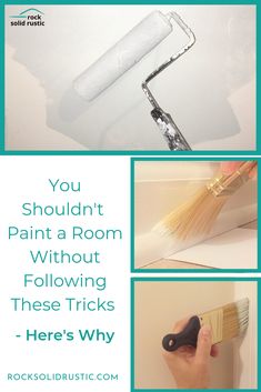 the instructions for how to paint a room with white walls and ceiling, including an image of