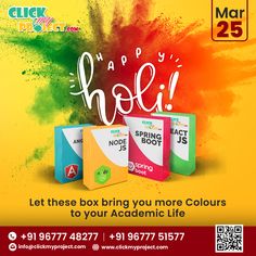 an advertisement for the happy holi event with two boxes and one box that says, let