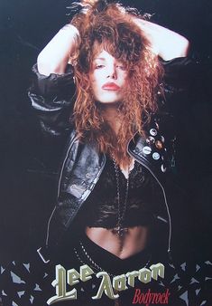 an advertisement for the band's upcoming album, featuring a woman with red hair