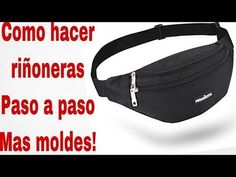 a black fanny bag with the words como hacer rinoneras paso a paso mas moldes