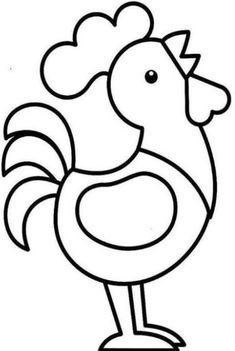 a black and white drawing of a rooster