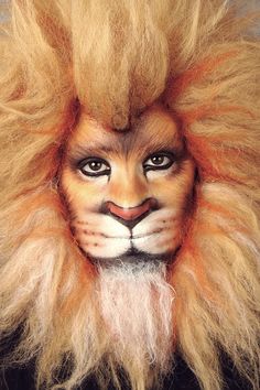 Lion (self portrait) | Flickr - Photo Sharing!                                                                                                                                                                                 More Karneval Costume, Lion Face Paint, Lion Makeup, Animal Face Paintings, Lion Witch Wardrobe, Lion King Costume, Make Carnaval, Animal Makeup, Face Mask Aesthetic