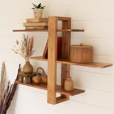 Brooklyn Acacia Wood Three-Tiered Adjustable Shelf - Holistic Habitat Arched Shelf, Shelf Hanger, Three Tier, Keyhole Hanger, A Shelf, Acacia Wood, Adjustable Shelving, Bookshelves, Cleaning Wipes