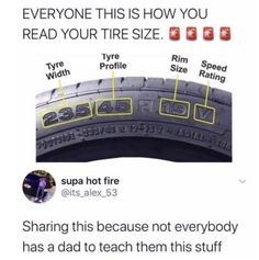 Car Life Hacks, Car Facts, Info Board, Driving Tips, Tire Size