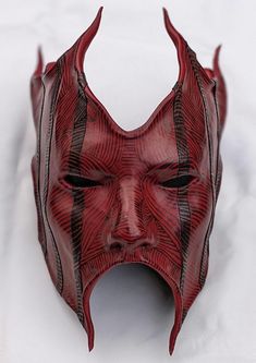 https://www.instagram.com/twmysterystar/Original  Handcrafted and unique leather masks  by www.mysterystar.co.uk This is a full size wearable mask. It is made to last and stage ready with a metal frame  incorporated.  It fits all adult heads . Ideal for theatre, bands, shows, movies and photo shoots. Any questions welcome. Handmade Red Masks And Prosthetics For Masquerade, Leather Masks, Dark Mask, Metal Mask, Theatre Masks, Costume Masks, Scary Halloween Costumes, Leather Ideas, Leather Mask