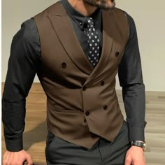 Bonsir Men Vest Burgundy With Double Breasted Slim Fit Groomsmen Waistcoat For Wedding Business Banquet Work Male Coat Product Photos Men Corsets, Corporate Attire For Men, Off White Suit, Husband Outfits, Suit Styles For Men, Outfit Vest, Waistcoat Outfit, Male Coat, Button Shirt Women