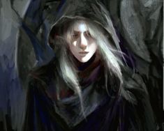 a digital painting of a woman wearing a hooded jacket