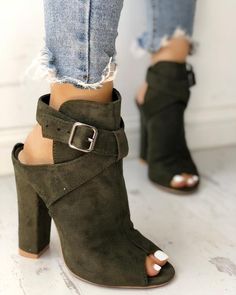 Shoes, Pumps & Heels, Chunky $46.99 - Boutiquefeel Toe Post Sandals, Sandals Outfit, Prom Shoes, Lace Up Heels, Womens High Heels