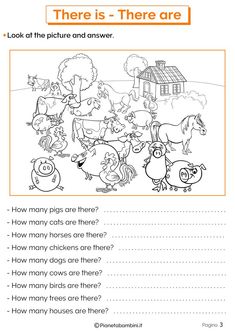 the farm animals worksheet is shown with an orange border and black text that reads,