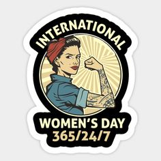 a woman's day sticker with the words, international women's day