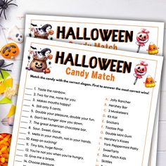 a halloween candy match game for kids