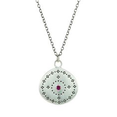 Adel Chefridi Ruby Nostalgia Pendant Necklace | Quadrum Gallery Oxidized Sterling Silver, Sterling Silver Necklace, Sterling Silver Chains, Sterling Silver Necklaces, Silver Chain