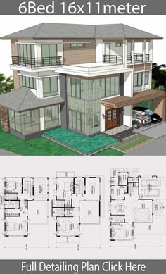 the floor plan for this modern house is very large and has lots of space to put in