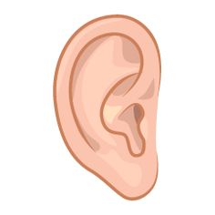 an ear icon in cartoon style on a white background