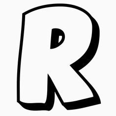 the letter r is black and white with a large, rounded capital font on it