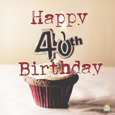 a birthday cupcake with the number forty on it