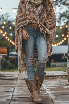 40+ Cowboy Boots Outfit Ideas for Country Concerts: Chic, Fun, and Fabulous - From The Guest Room Country Boots Outfit, Cowboy Boots Women Outfits, Boots Outfit Ideas, Cowboy Boots Outfit, Informal Dress, Nfr Fashion, Cowgirl Style Outfits, Farm Clothes, Aztec Fashion