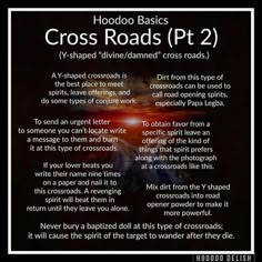 a poster with the words cross roads pt 2