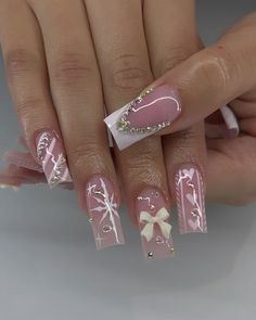 Spring Acrylic Nails, Simple Gel Nails, Simple Acrylic Nails, French Acrylic Nails, Short Square Acrylic Nails, Acrylic Nails Coffin Pink, Christmas Nails Acrylic, Soft Nails